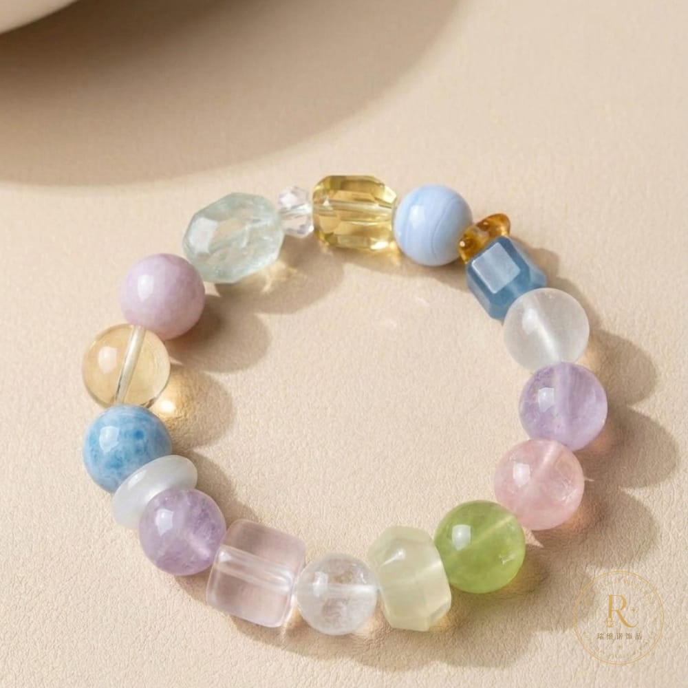 Dreamy Pastel Crystal Bracelet | Natural Mixed Crystal Beaded Bracelet