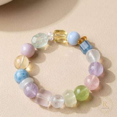 Dreamy Pastel Crystal Bracelet | Natural Mixed Crystal Beaded Bracelet