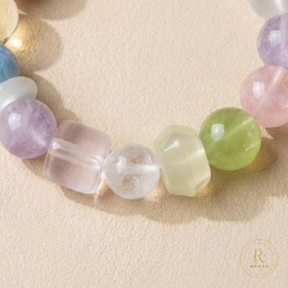 Dreamy Pastel Crystal Bracelet | Natural Mixed Crystal Beaded Bracelet