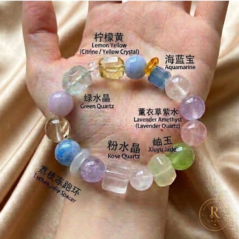 Dreamy Pastel Crystal Bracelet | Natural Mixed Crystal Beaded Bracelet