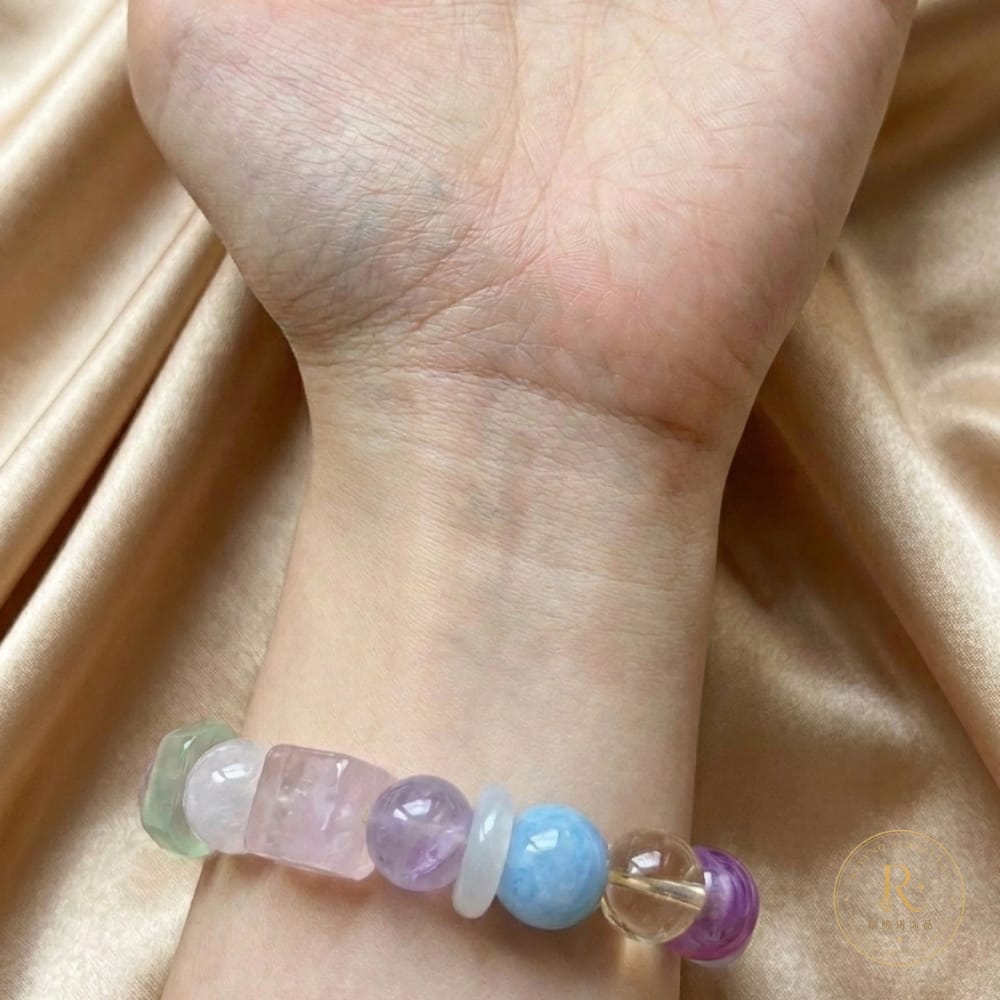 Dreamy Pastel Crystal Bracelet | Natural Mixed Crystal Beaded Bracelet
