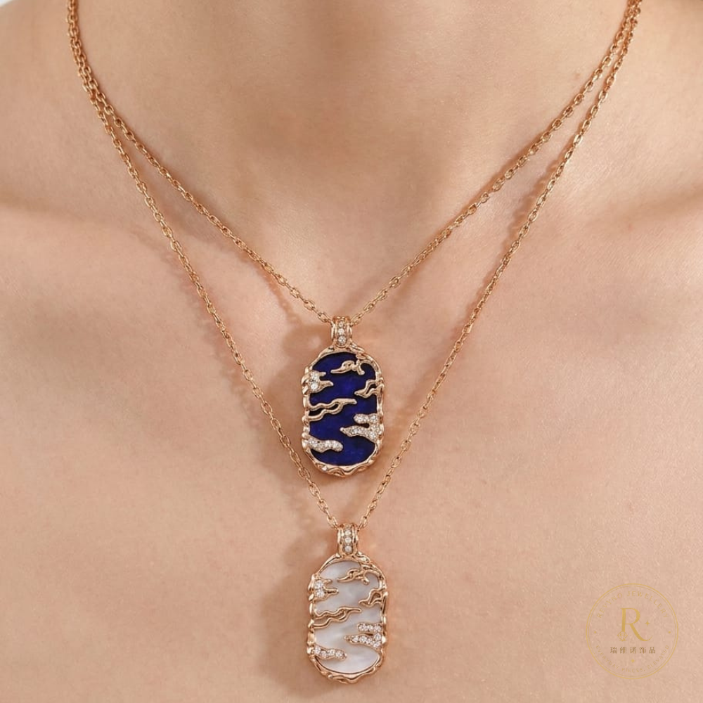 Vintage Pearl Lapis Lazuli Necklace
