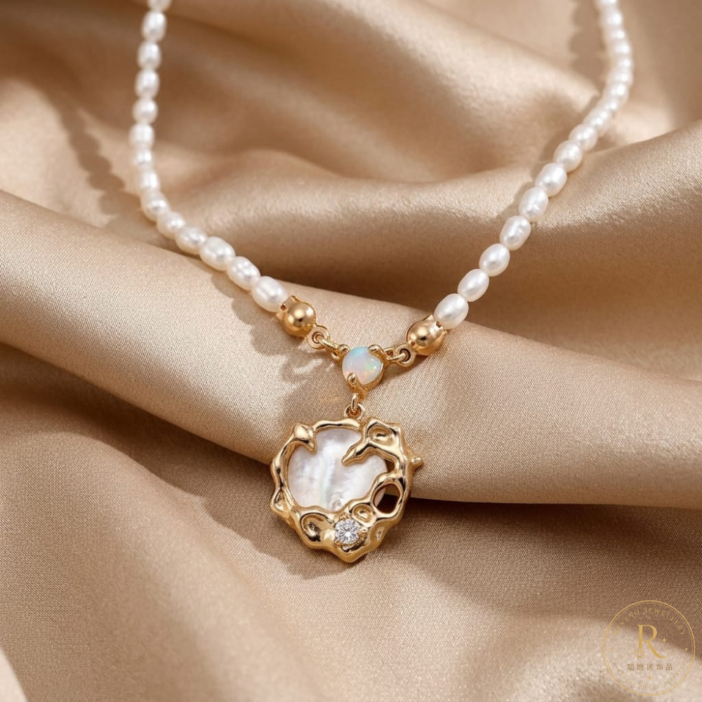 Vintage Pearl Opal Necklace