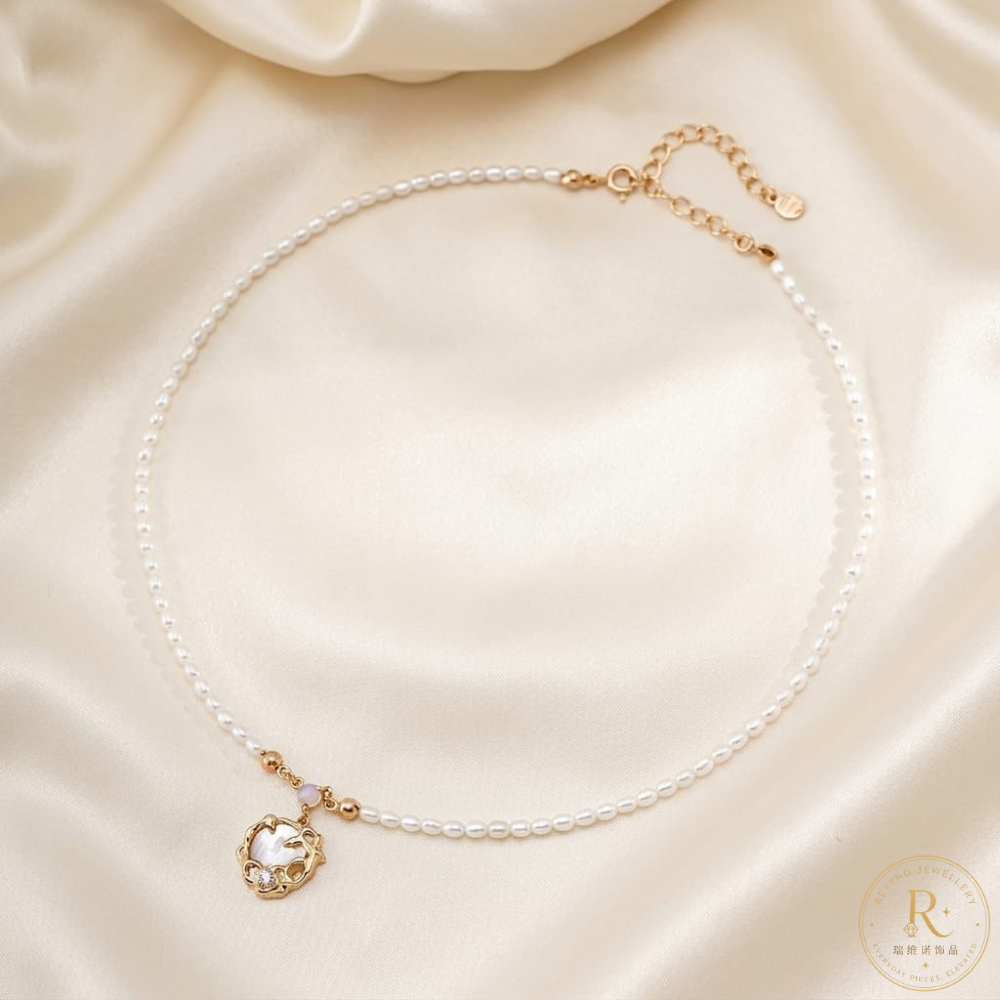 Vintage Pearl Opal Necklace