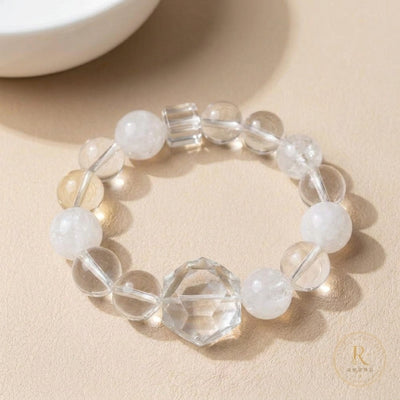 Clear Quartz & White Phantom Quartz Bracelet