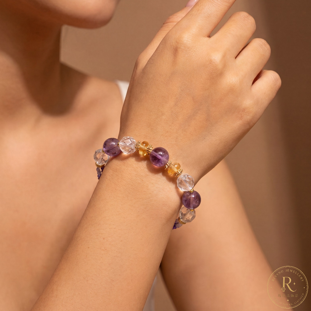 Lavender Glow Crystal Bracelet