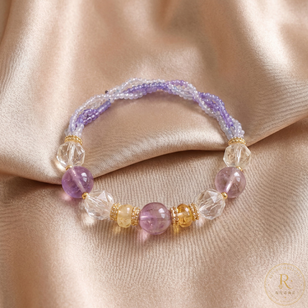 Lavender Glow Crystal Bracelet