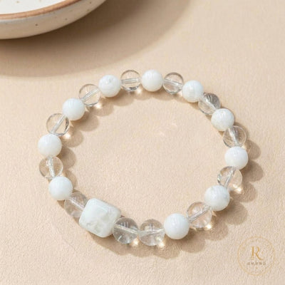 Clear Quartz & Snowflake Phantom Quartz Bracelet