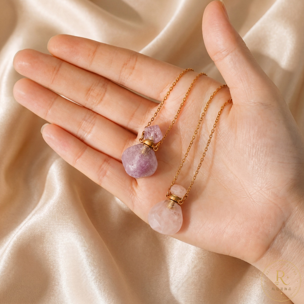 Lavender Wish Bottle Perfume Necklace