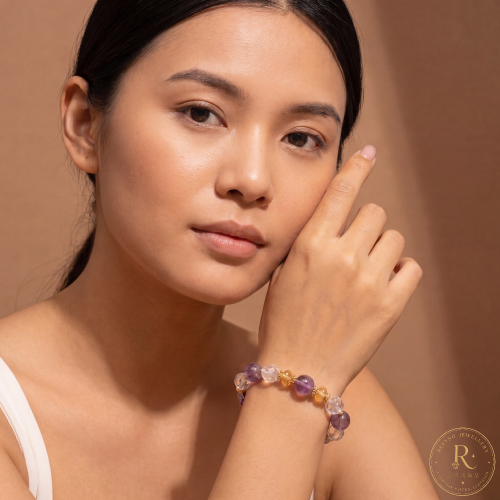 Lavender Glow Crystal Bracelet