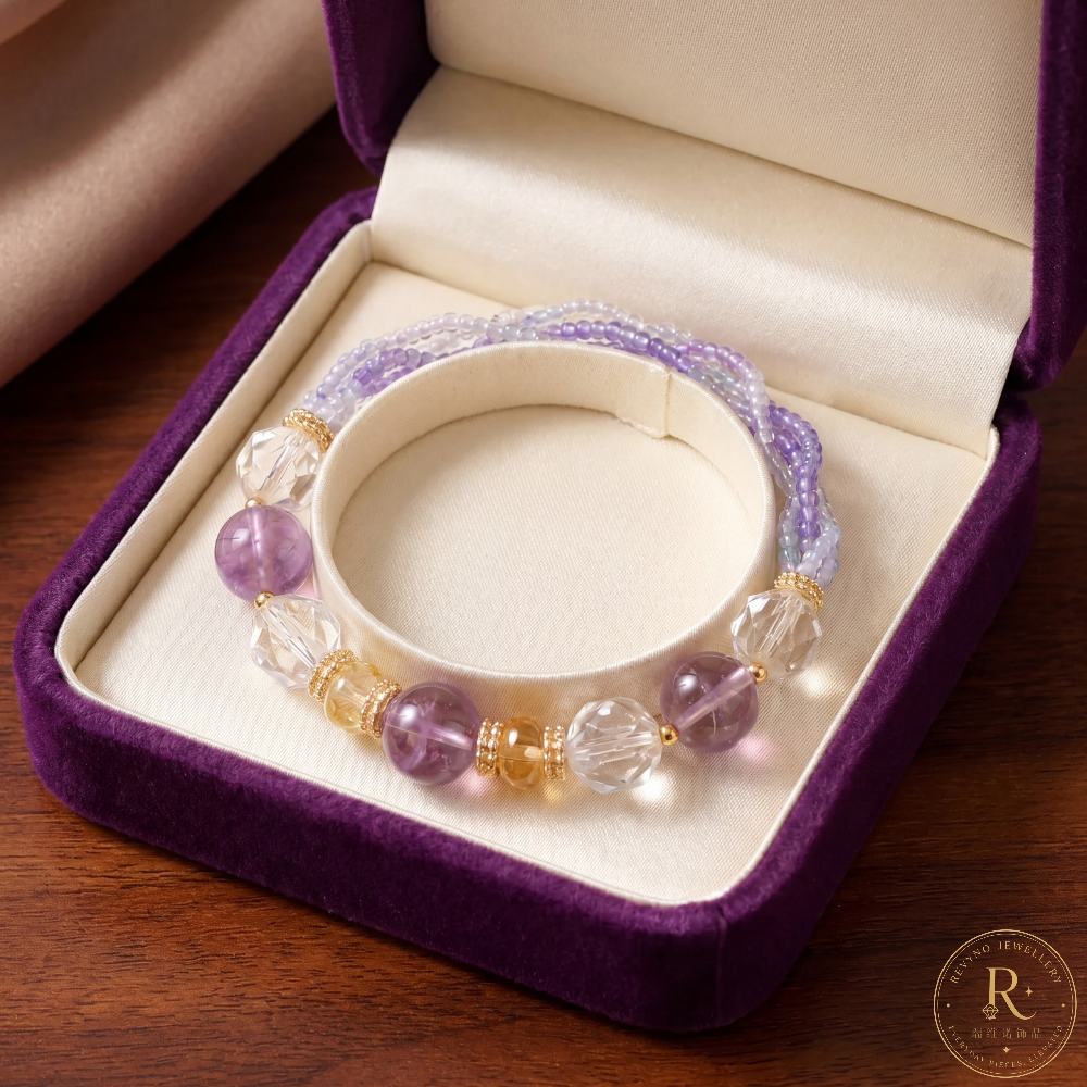 Lavender Glow Crystal Bracelet