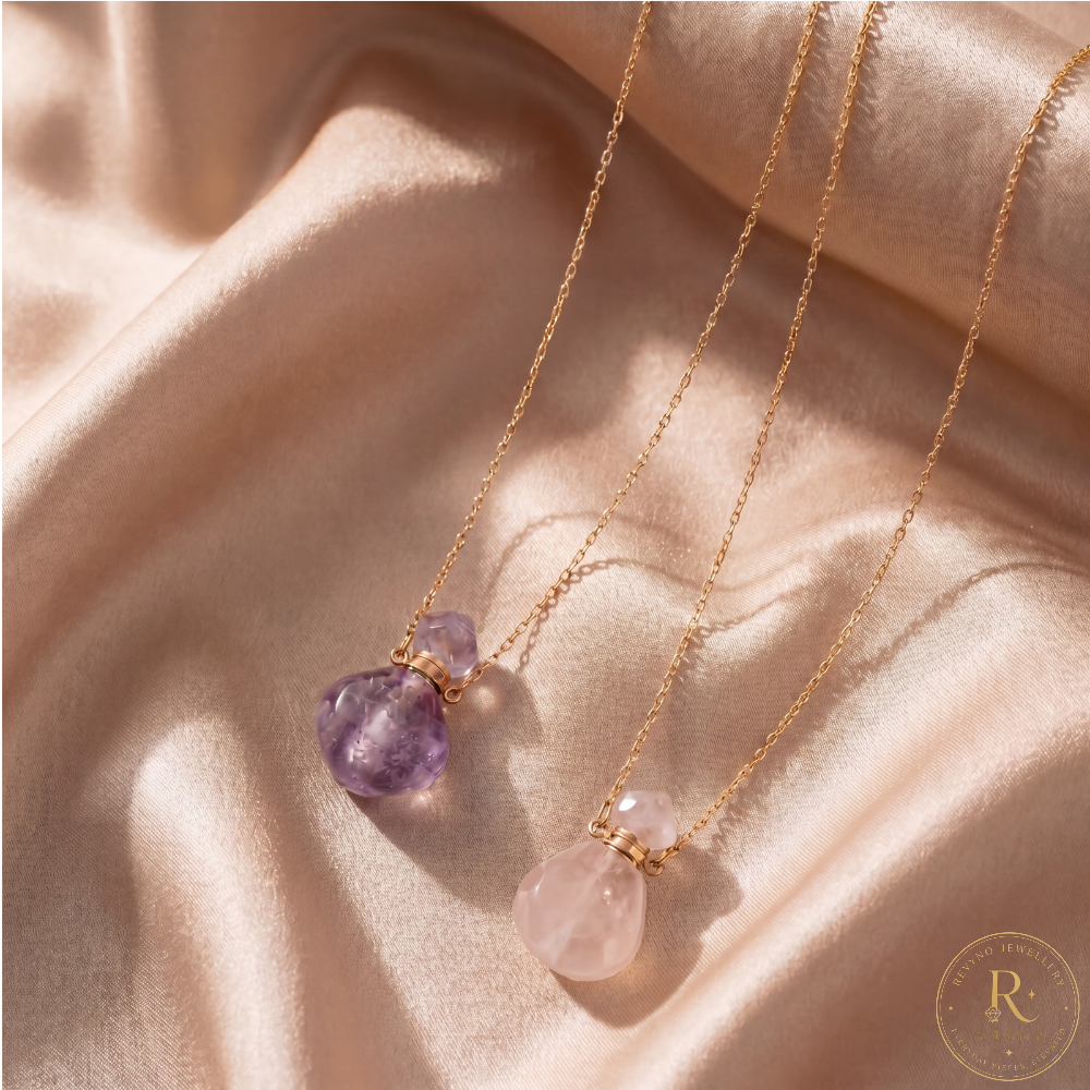 Lavender Wish Bottle Perfume Necklace